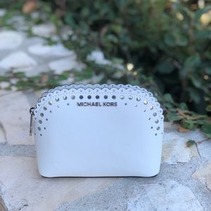 NWT Michael Kors violet perforated cosmetic bag